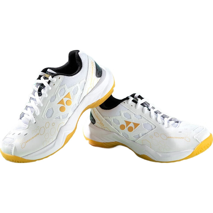 Кроссовки для бадминтона YONEX SHB101CR, мужские и женские, ударопоглощающие, для начинающих, размер 44, белый/золотой