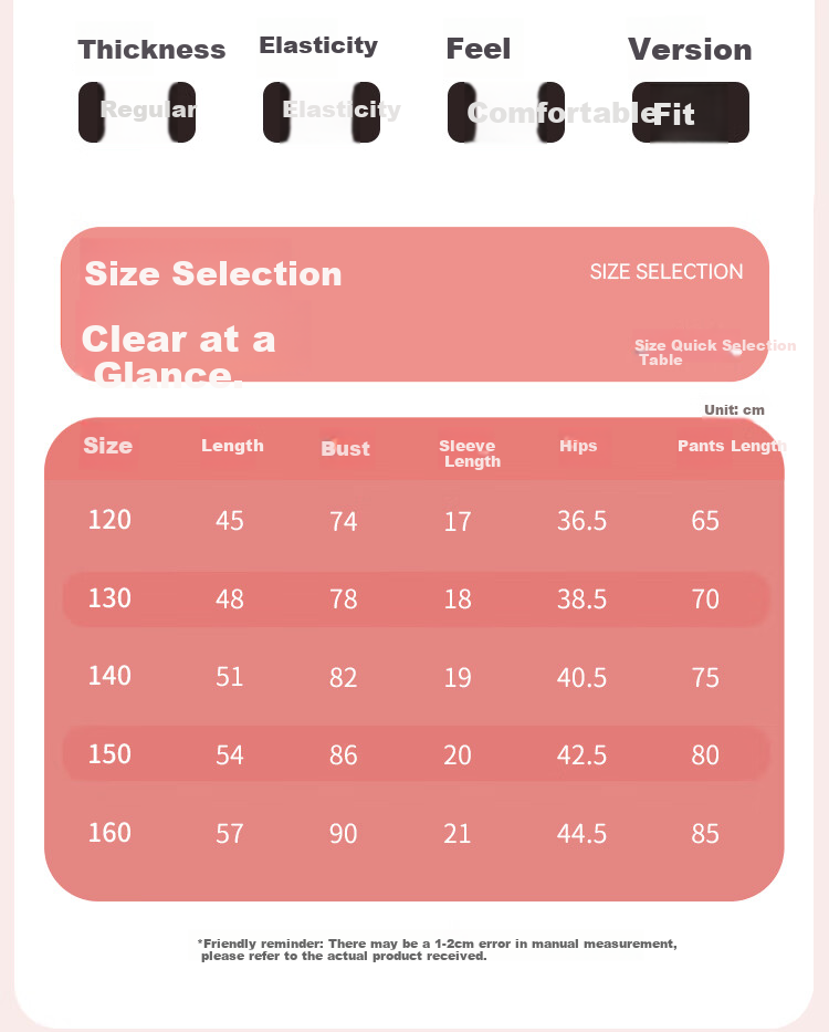 MiiOW Children's Pajamas [100% Cotton], Girls' Summer Thin Round Neck Pajamas, Baby Girl Wearable Loungewear Set 4