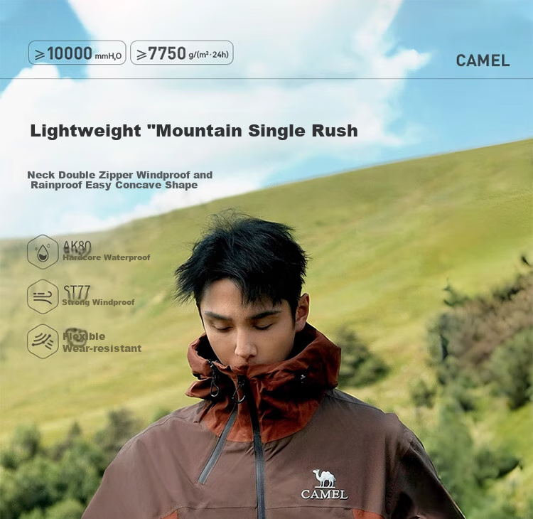 CAMEL Outdoor Hardshell Jacket for Men And Women, Windproof And Waterproof Coat, New Autumn Hiking Wear for 2024 [Black Armor] R727 1