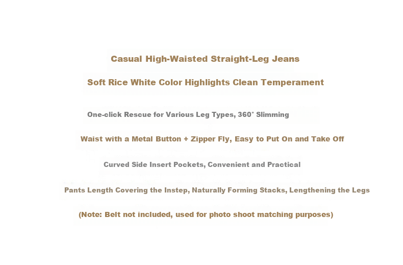 Oulain Narrow Jeans for Women, Autumn High-Waisted Loose Casual Straight-Leg Wide-Leg Pants, Off-White, S 3