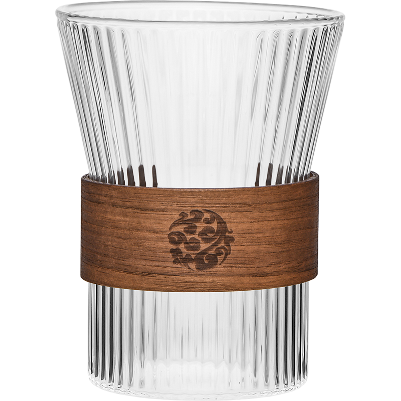 CLITON Hanging Ear Coffee Cup, Japanese Vertical Striped Insulated Glass Cup, Tea Mug, Home Use, Aesthetically Pleasing, Large Capacity Latte Art Cup