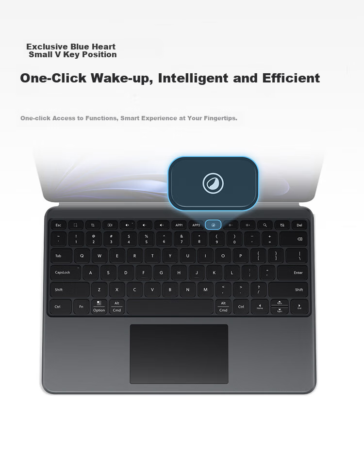Vivo Smart Touch Keyboard 5, New Moon Gray, Professional Key Layout Design, Extra-Large Touchpad, 140° Adjustable [Compatible with Vivo Pad5 Tablet] 6