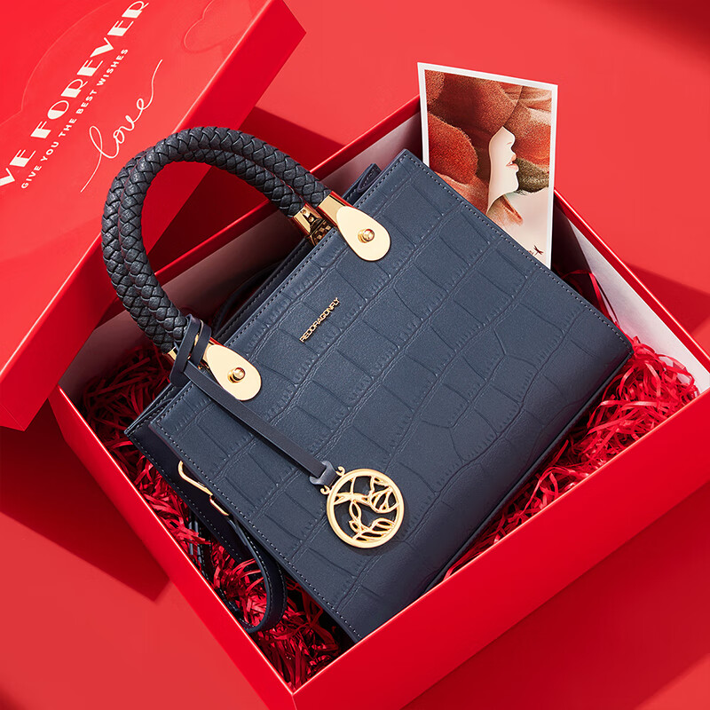 RED DRAGONFLY 2026 New Women's Handbag, Cowhide Shoulder Crossbody Tote Bag, Birthday Gift Box Version for Mom