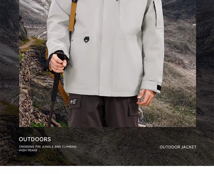 CAMEL Outdoor Waterproof, Windproof And Breathable Jacket for Men And Women, Three-In Fleece-Lined Warm Mountaineering Coat 27