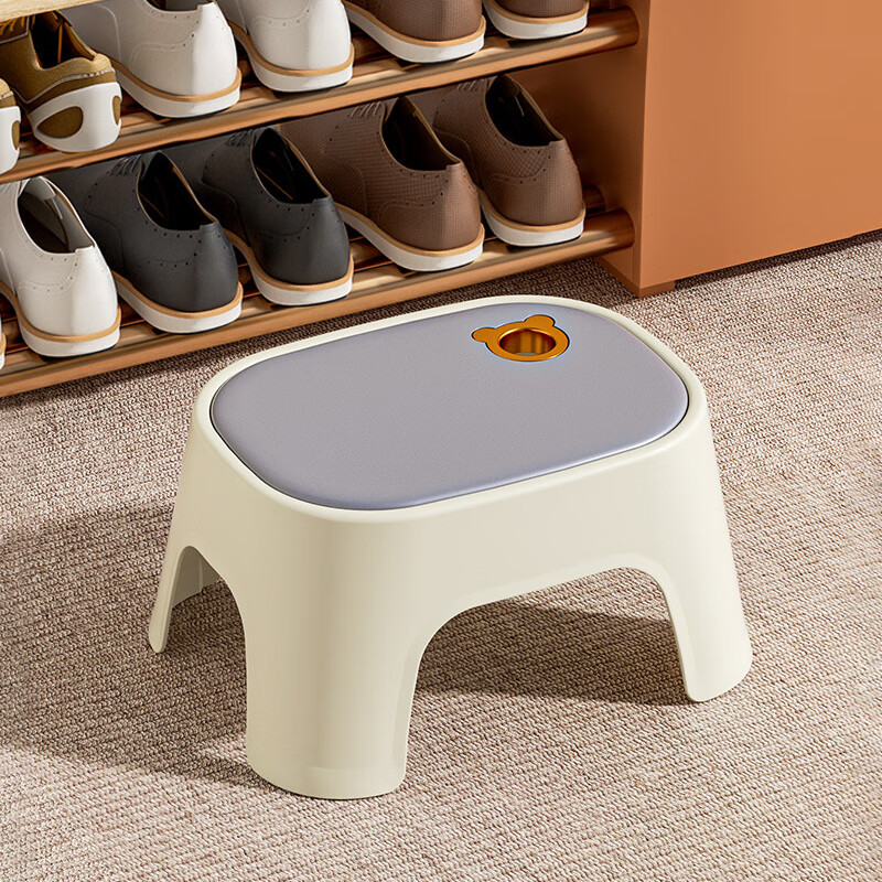 Gongxun Plastic Stool, Household Small Bench, Thickened Non-Slip Low Stool, Children's Bathroom Shower Changing Shoe Stool, Footrest Large Size, 1 Piece