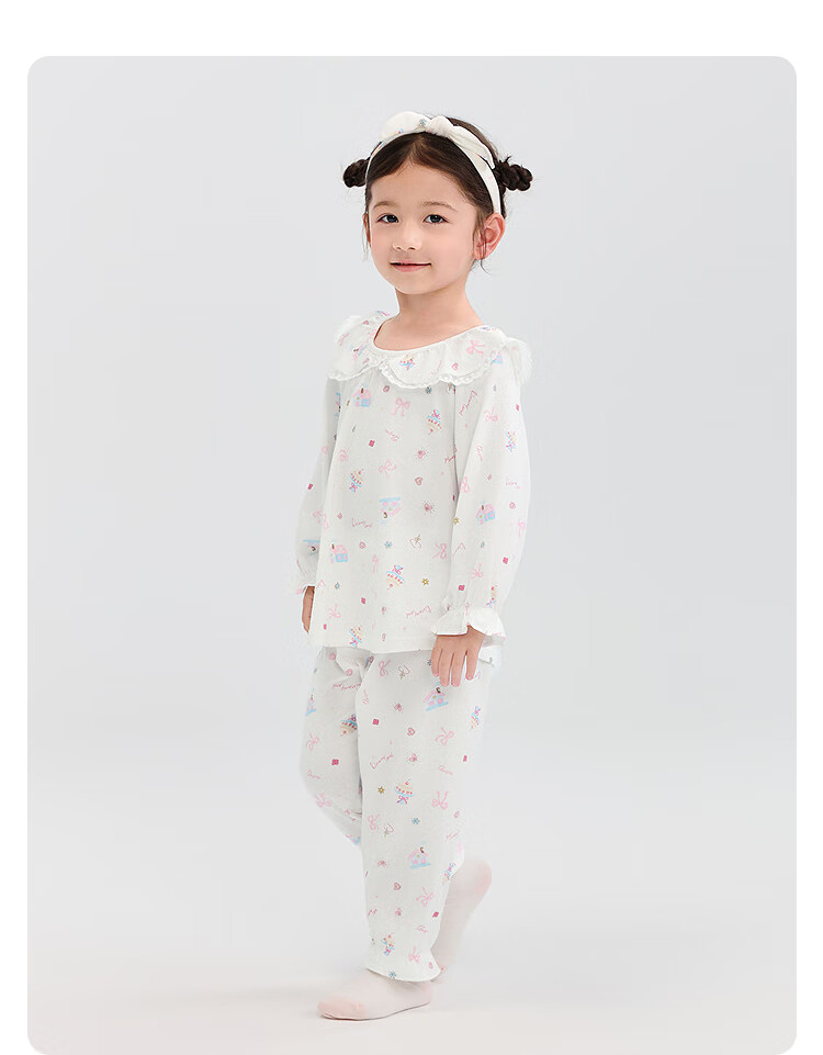 BALABALA Girls' Pajama Set, Autumn Children's Loungewear, Cute Sweet Outfit for Toddlers And Babies, Suitable for Going Out, 209325171001 7