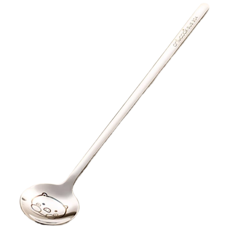 Onlycook 304 Stainless Steel Long Handle Spoon Coffee Stirring Spoon Dessert Ice Cream Spoon Honey Milk Powder Stirring Stick Soup Spoon Cutlery