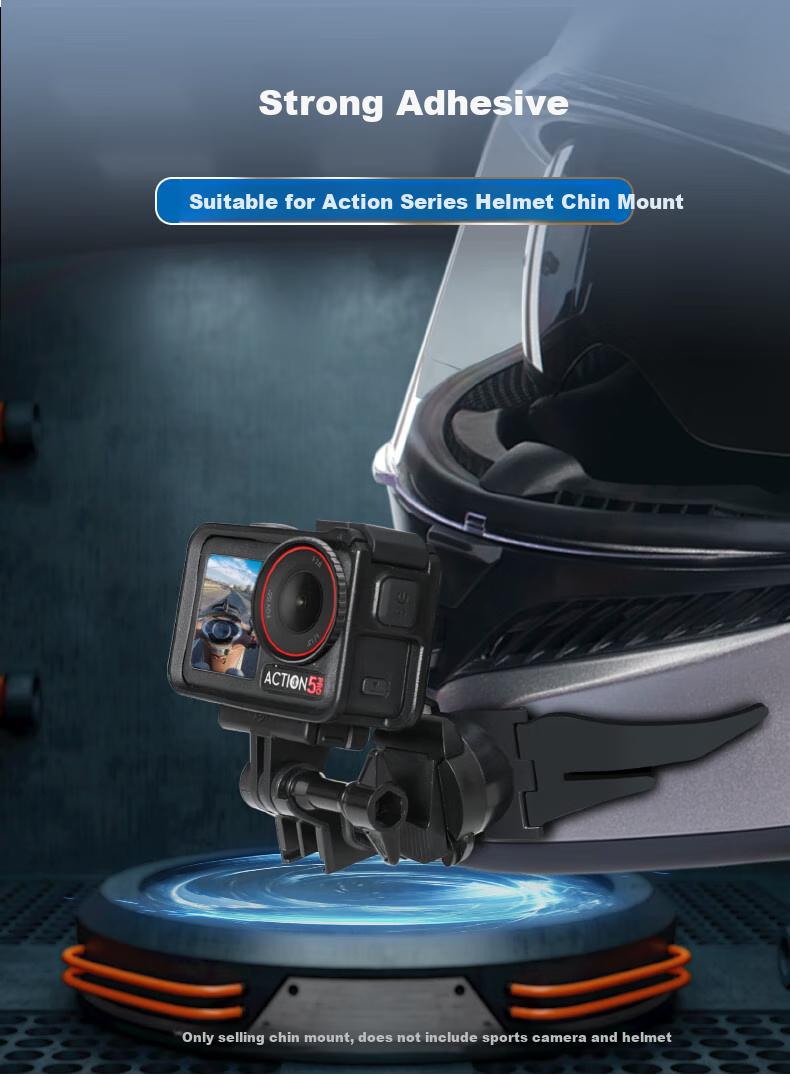 Qiye Motorcycle Helmet Mount Chin Strap Base Suitable for Acepro2 DJI Action5pro Action6 Accessories 3 Center Shooting 2 1