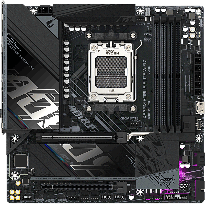 GIGABYTE Xiaodiao X870M AORUS ELITE WIFI7 Motherboard, DDR5 Compatible, Supports AMD CPU AM5 9700X 9950X 9900X 9600X