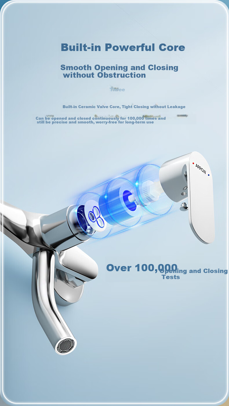 ARROW Shower Head, Brass Body, Pressure-Boosting Handheld Top Spray [Renovation Subsidy 15%] 9
