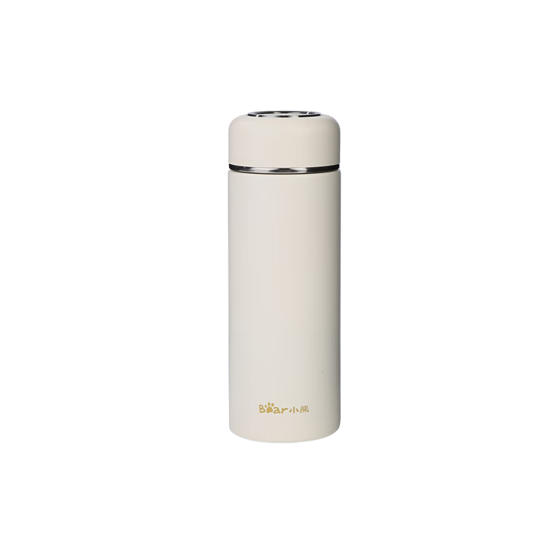 Bear Insulated Mug, 316L Stainless Steel, Children's And Student Water Bottle, Pocket-Sized Portable, for Women And Men, Gift, Off-White, 330ml