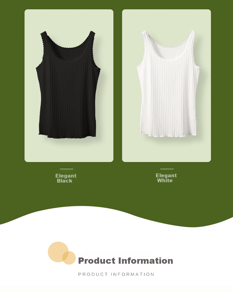 Hodo Women's Tank Top, Vertical Striped Slimming Versatile Undershirt, Summer Solid Color Soft Cotton Lace Inner Layer, Elegant Black 165 11