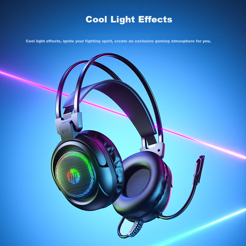 HP Over-Ear Gaming Headset Wired Headphones with Microphone Computer Headset for Smooth Play, Delta Action FPS Games Sound Positioning Black Standard Model