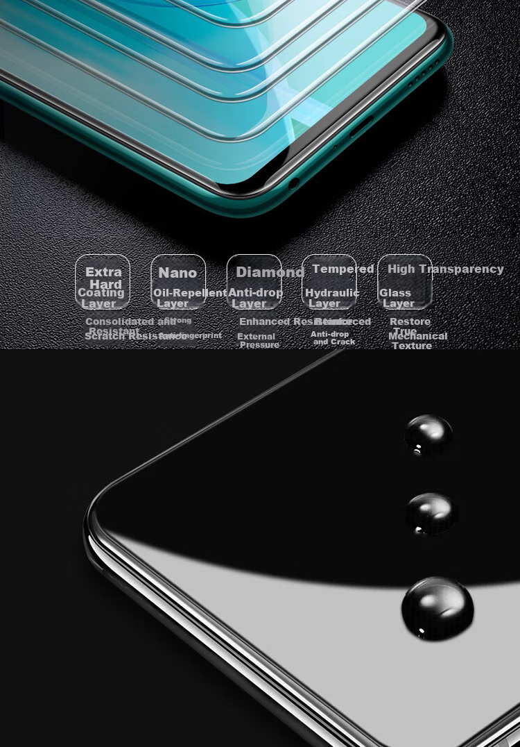 ESCASE Honor 30/30S Tempered Glass Screen Protector, Non-Full Coverage for 5G Phones, No White Edge, Shatterproof [High Definition] 4