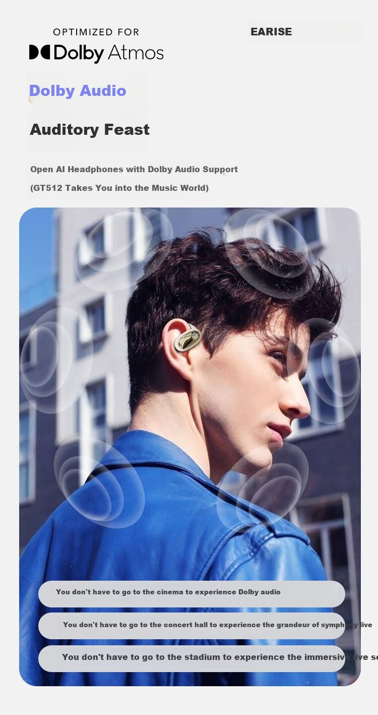 EARISE 2026 New Genuine Noise-Cancelling Open-Bone Conduction Wireless Bluetooth Headphones, Sports Ear-Hook Style, Ultra-Long Battery Life, Universal for Mobile Phones, JS918 Skin Color Smart Wearable Device 10