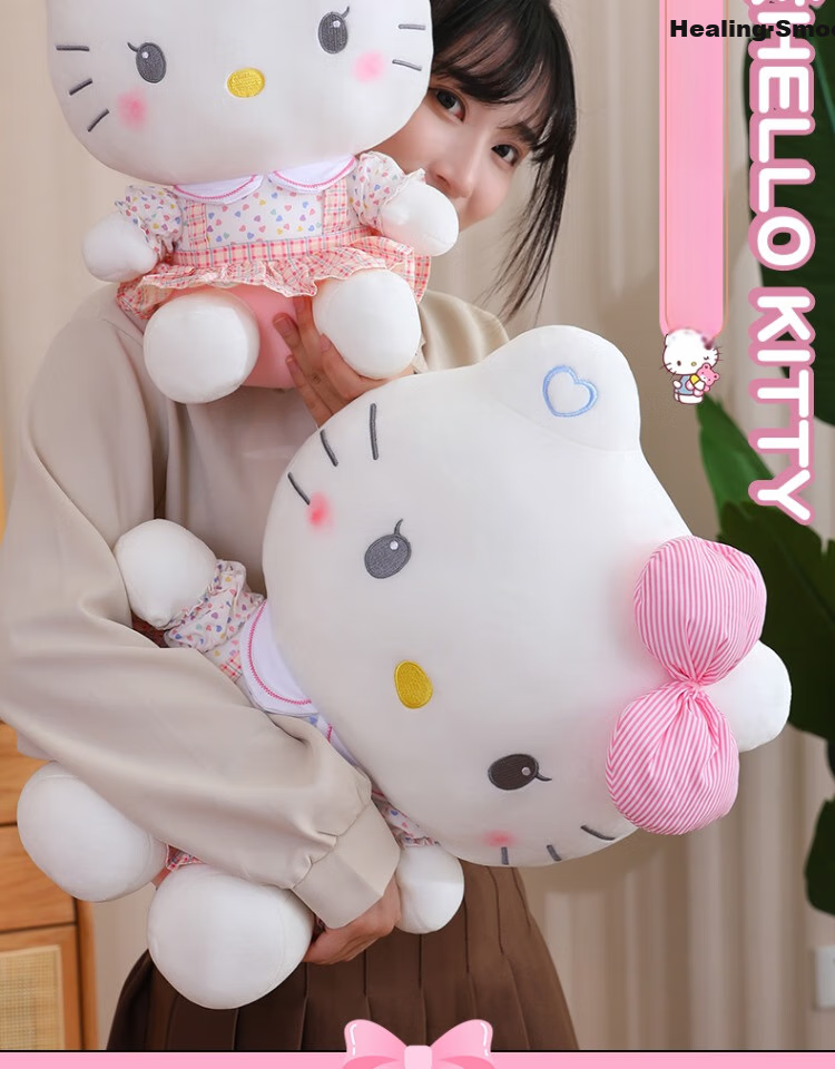 Hello Kitty Sanrio Plush Toy Doll Stuffed Animal Pillow Decoration Birthday Gift for Girls, 38cm Kawaii Cat Figurine 2