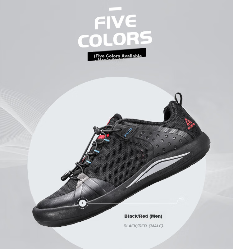HUMTTO Summer Men's Lightweight Breathable Outdoor Casual Shoes Urban Travel Hiking Shoes Men Black/Red Size 42 3