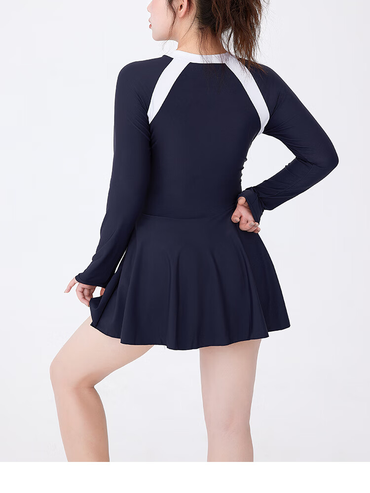 Agliondy Long-Sleeve Swimsuit for Women, Plus Size, Slimming, Conservative, One-Piece, Suitable for Beach Vacation, Swimming Pool And Sports Activities 7