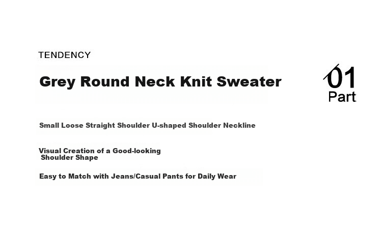 Dme [Gray Plush Knit Jacket] Autumn Round Neck Opening Placket Zipper Design Long-Sleeve Knit Sweater, Gray, S 5