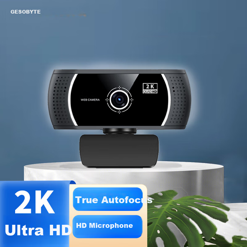GESOBYTE C506 2K Ultra HD Live Streaming Webcam with Auto Focus, Wide-Angle Video Call for Meetings, Online Teaching, Exams, Postgraduate Entrance Exams, Home Use, Laptop And Desktop USB Plug-And