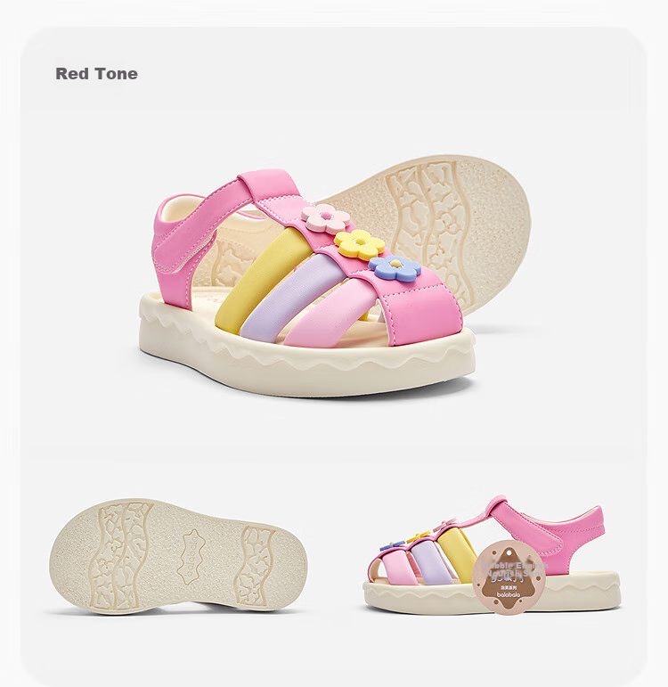 BALABALA Children's Sandals, Girls' Shoes, Summer 2025 Soft-Soled Roman Sandals, Closed-Toe Beach Shoes, 208225141009 6