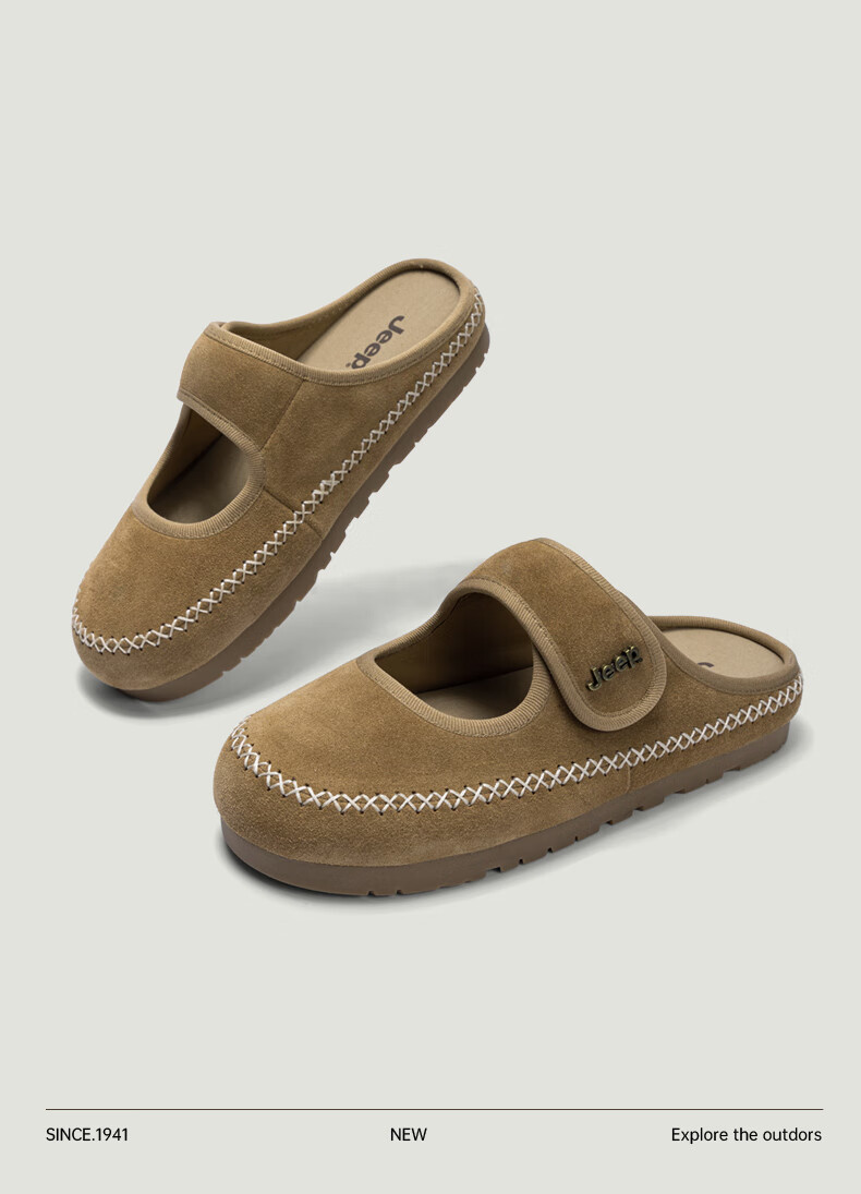 Jeep Baotou Birkenstock New Summer Breathable Slip-On Casual Mary Jane Women's Sandals Brown Size 36 13