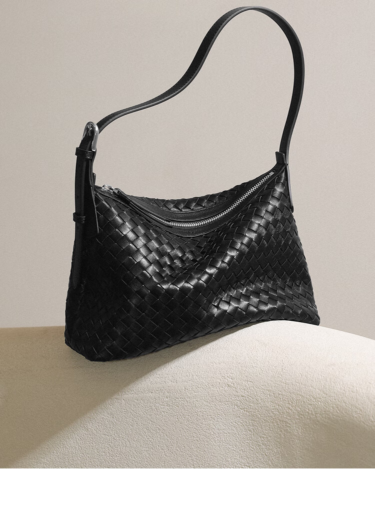 Mood Lambskin Woven Bag, Blue Underarm Beach Bag, Hobo Commuter Large Capacity Shoulder Crossbody Dumpling Bag, Birthday Gift 9