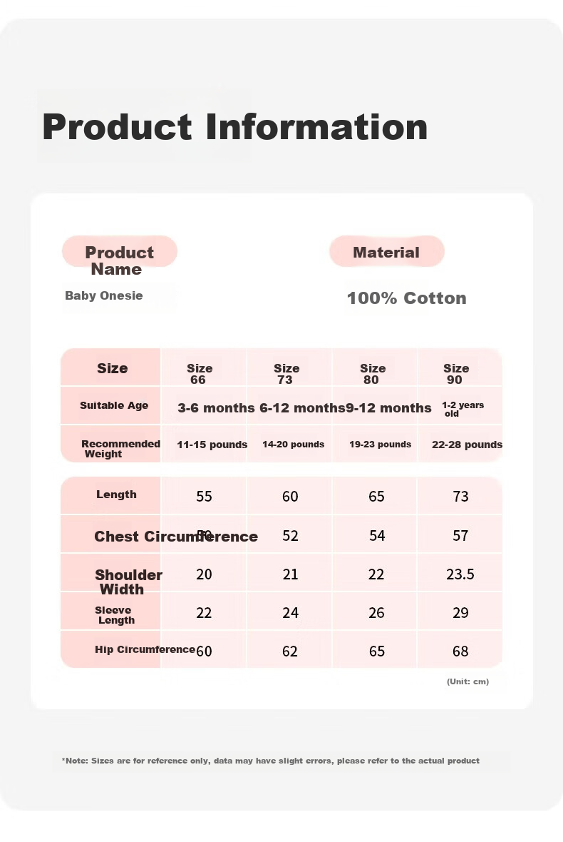 AIBEDILA Newborn Baby Romper Spring And Autumn Style, Pure Cotton Onesie for Boys And Girls, Mid-Cut Crawling Suit, Early Autumn Bodysuit, Size 73 11