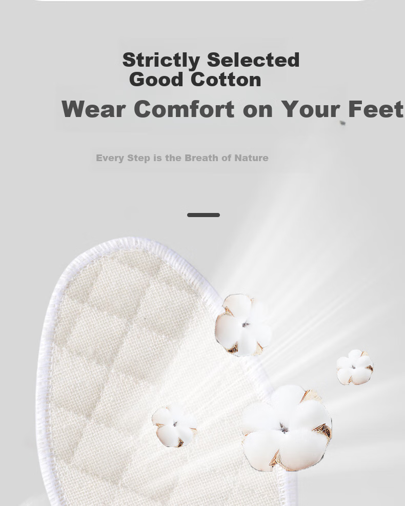 FOOTOPPO Mugwort Deodorizing Cotton Linen Insoles for Men, Breathable Sweat-Absorbing Cotton Shoe Inserts for Men And Women, Winter Seaso 7