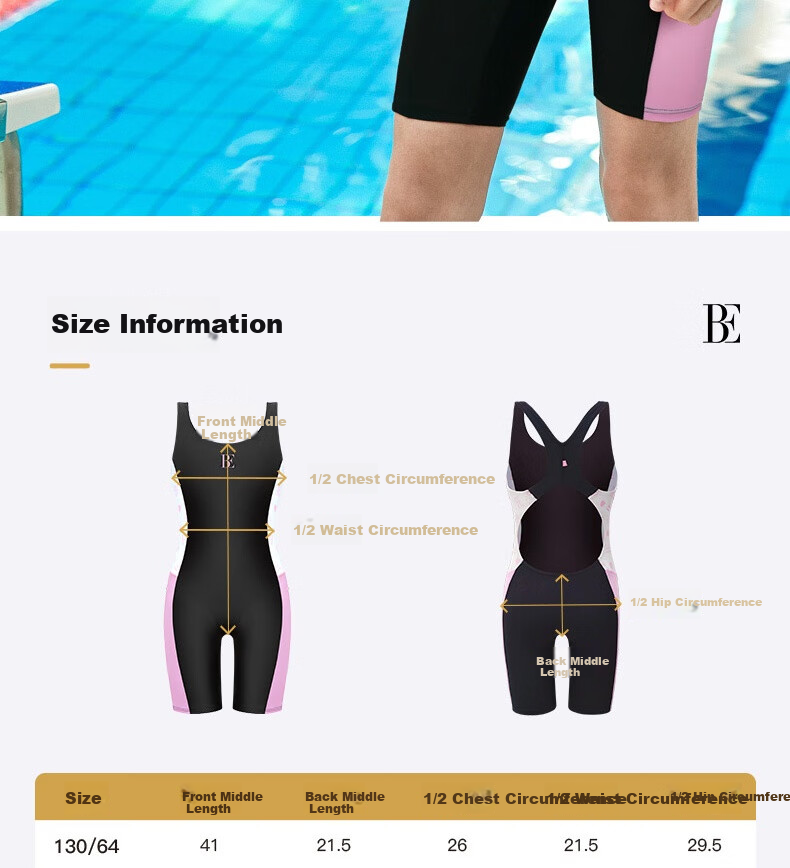 BALNEAIRE Children's One-Piece Swimsuit for Older Kids And Teenagers, Competitive Straight-Leg Anti-Chlorine Swim Training Suit 260311 130 12