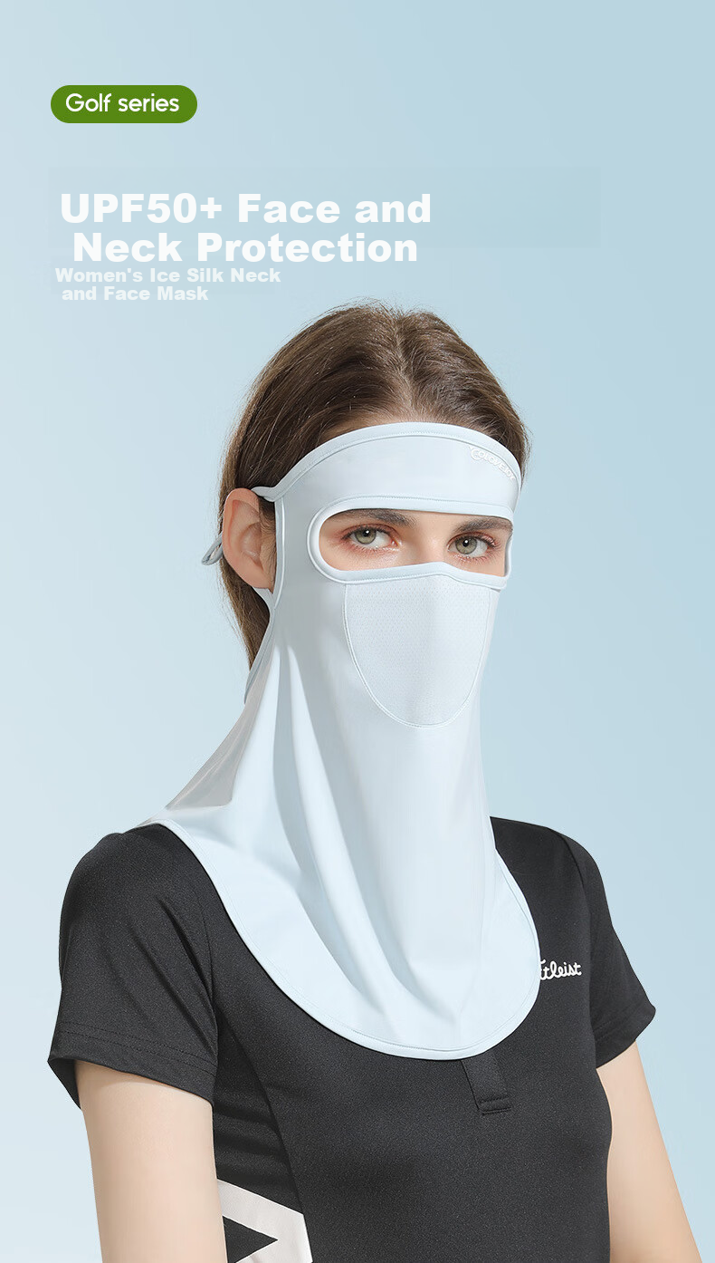 GLO-STORY Sun Protection Face Mask for Women, Full Face Sun Protection Mask for Outdoor Cycling And Golf, Ice Silk Thin Face Covering Face Mask WKZ214013 Arctic Gray 1