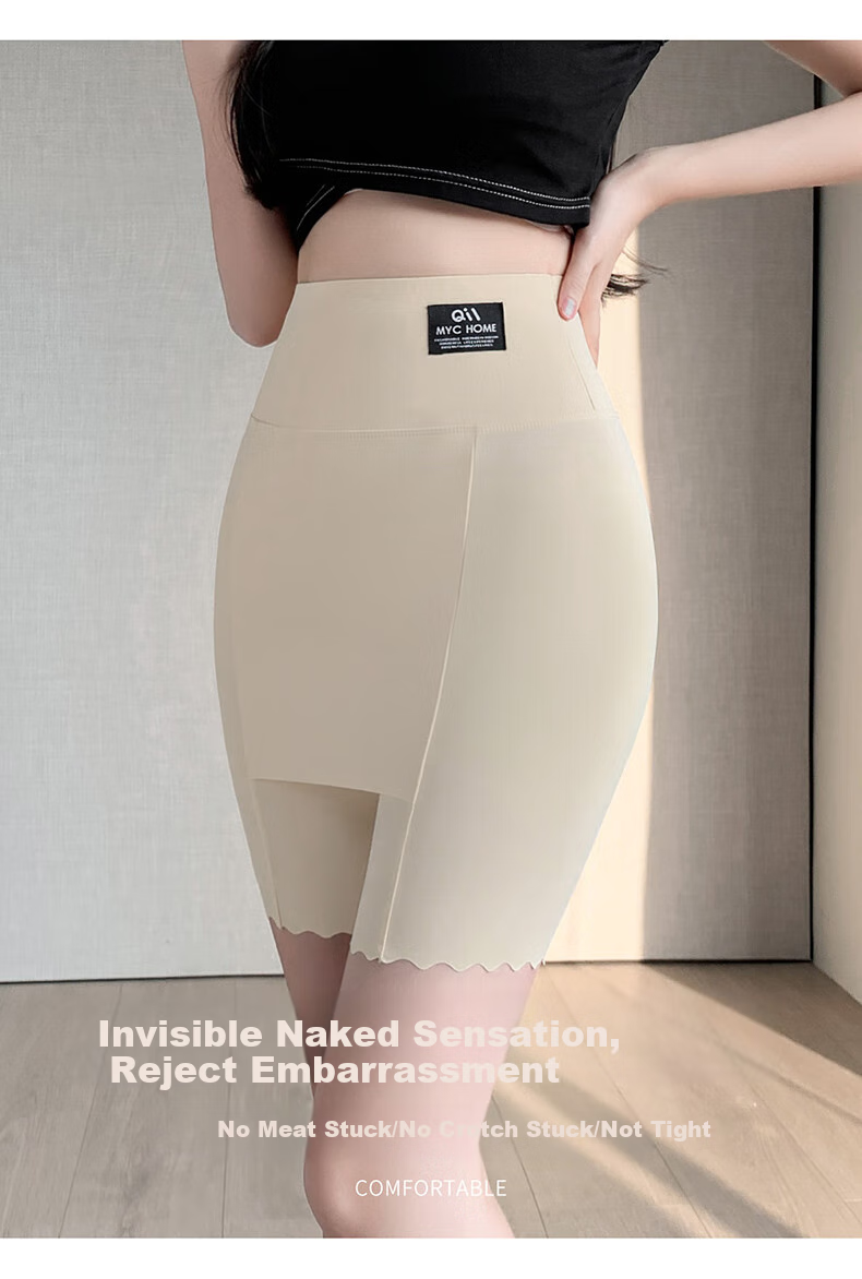 LangSha Safety Shorts, Anti-Exposure Seamless Layered Coverage, Thin with Cotton Crotch, Knee-Length Undershorts for Wome 5