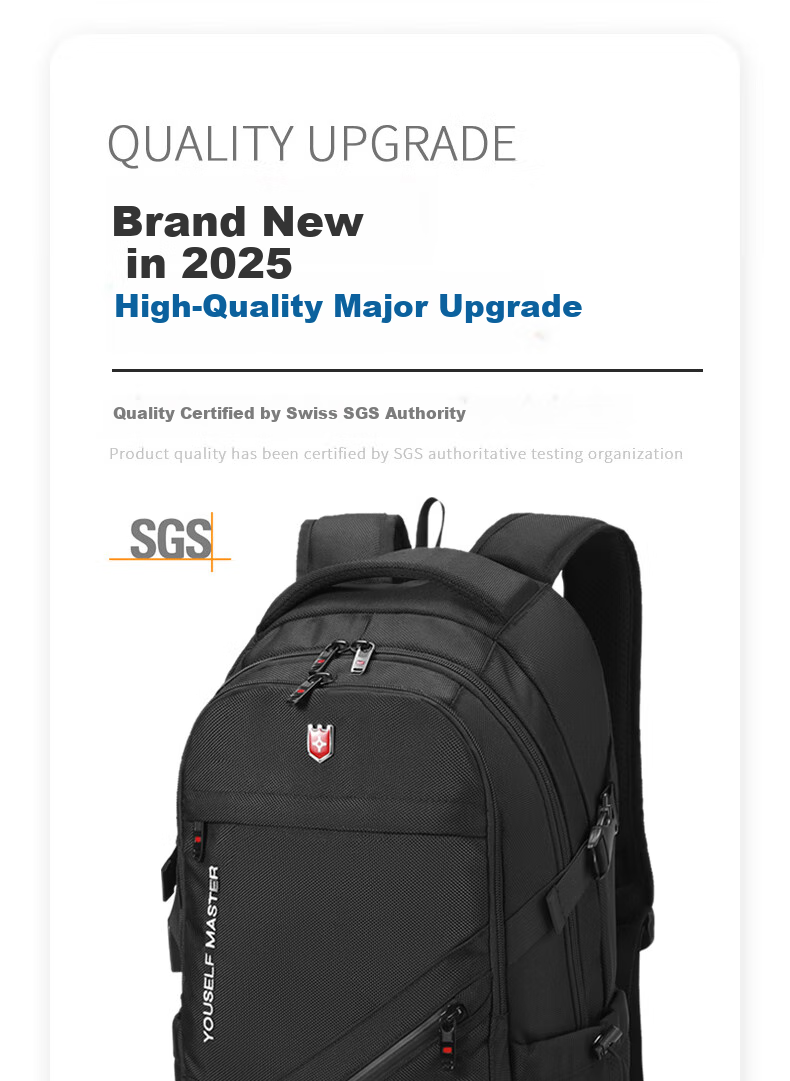 JINSHIWQ Backpack for Men, Large Capacity Business Travel Bag, Laptop Backpack, Hiking Bag, Schoolbag for Middle School, High School And College Students 3