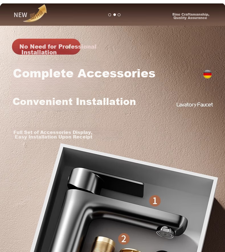 WUZORY [Germany] Washbasin Faucet, Hot And Cold Water Two-In Bathroom Sink, Face Basin, Washbasin Faucet 22