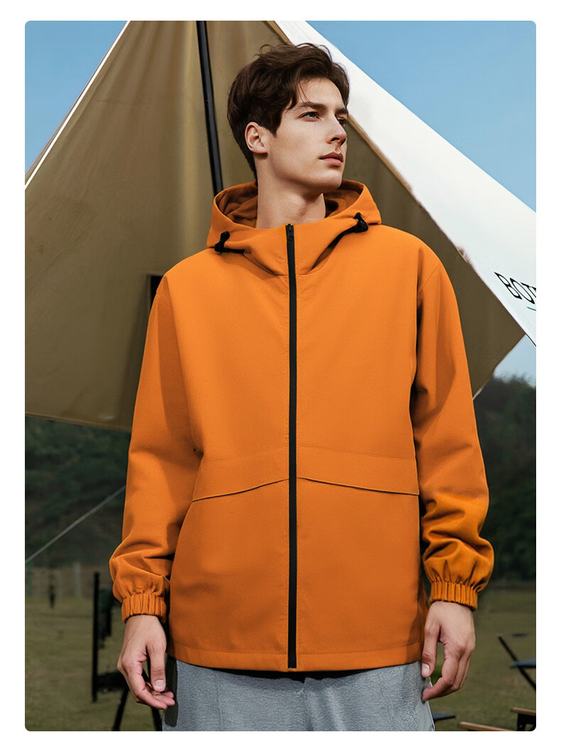 JEEP SPIRIT Men's Autumn Outdoor Fishing Three-Proof Riding Jacket Wrinkle-Resistant Durable Waterproof Sports Jacket 3