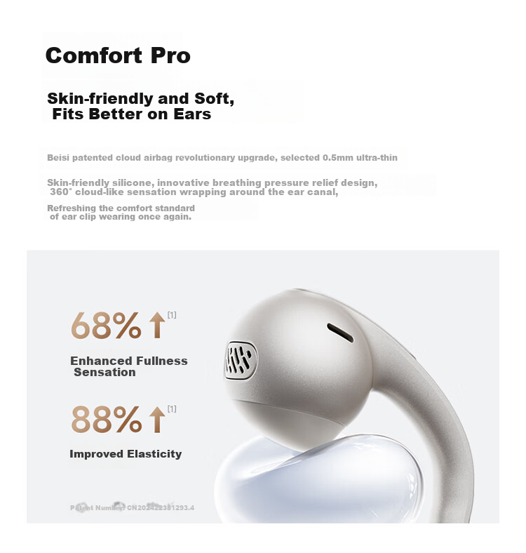Baseus MC1pro AI Translation Bluetooth Headphones [Celebrity Style], Clip-On Open-Style Non-In Sports Call Noise Reduction Air Conduction, Suitable for Huawei And Apple Phones 6
