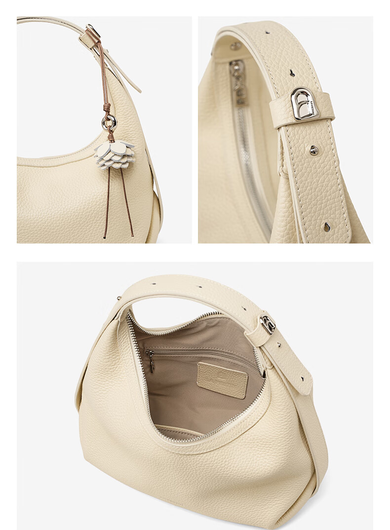 La Festin Medium-Sized Top-Grain Leather OO Bag, 2026 New Style Commuter Women's Handbag, Crossbody And Tote Half-Moon Bag, Birthday Gift for Girls 1