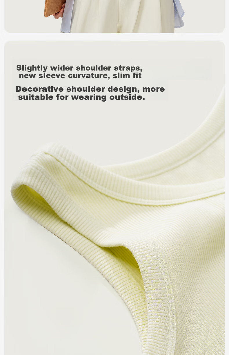 Jianyun Modal Cotton Tank Top for Women, Thin Sleeveless Undershirt, Slim Fit White Camisole, Can Be Worn As Outerwear Or Base Layer, Summer Wear 7