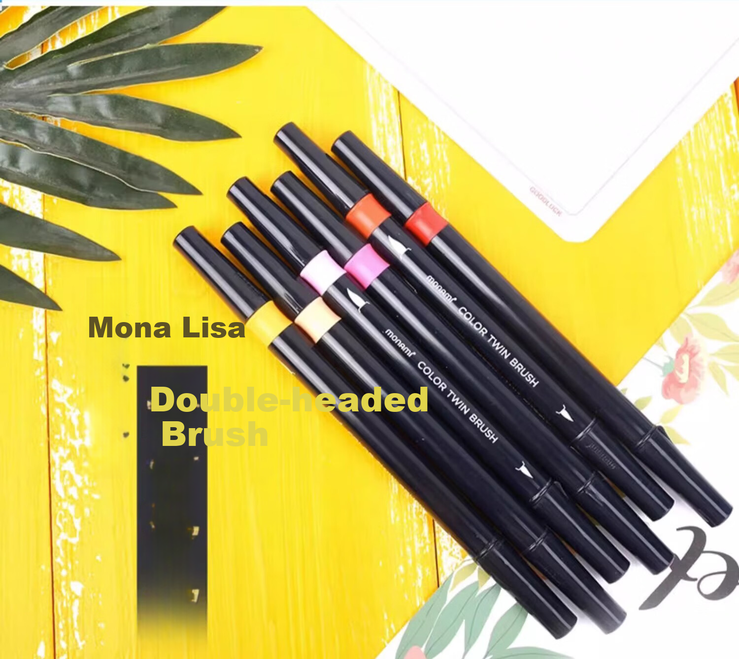 Monami Colorful Showy Brush, Soft Tip, Elastic Journal Brush, English Calligraphy Brush, Macaron 6-Color Set 04038Z06-DP Watercolor Brush 2