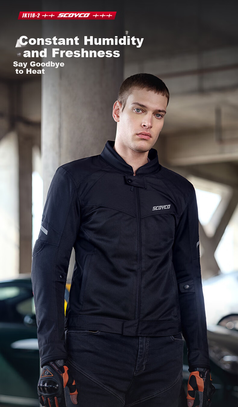 SCOYCO Motorcycle Summer Riding Suit, CE Protective Anti-Fall Motorcycle Jacket, Ventilated Breathable All-Season Daily Commute Motorbike Gear 9