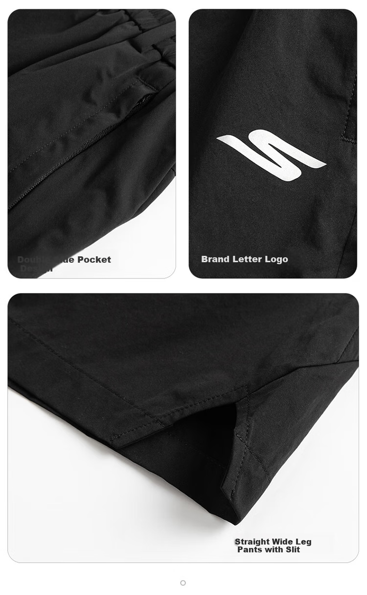 Skechers Men's Shorts, Summer 2026, Quick-Dry Loose Breathable Shorts, Outdoor Running Fitness Zipper Pocket Five-Point Shorts 4