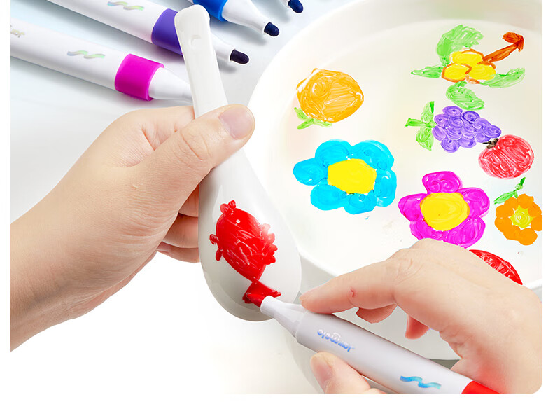 Melo Childhood Kids Double-Ended Erasable Water-Based Whiteboard Markers 12 Colors Educational Drawing Pens for Kindergarten Students Home Doodling 14
