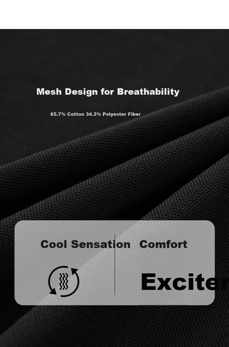 DANCING WOLVES [Ice Oxygen Bar & 7A Grade Antibacterial] Summer Dotted Embroidery Men's Short-Sleeve POLO, 001 Black, L(175) 1