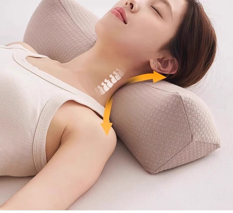 Aijiepu Cervical Pillow Neck Support Pillow 100% Buckwheat Cervical Traction Pillow Buckwheat Sleep Aid Cylindrical Nap Pillow 2