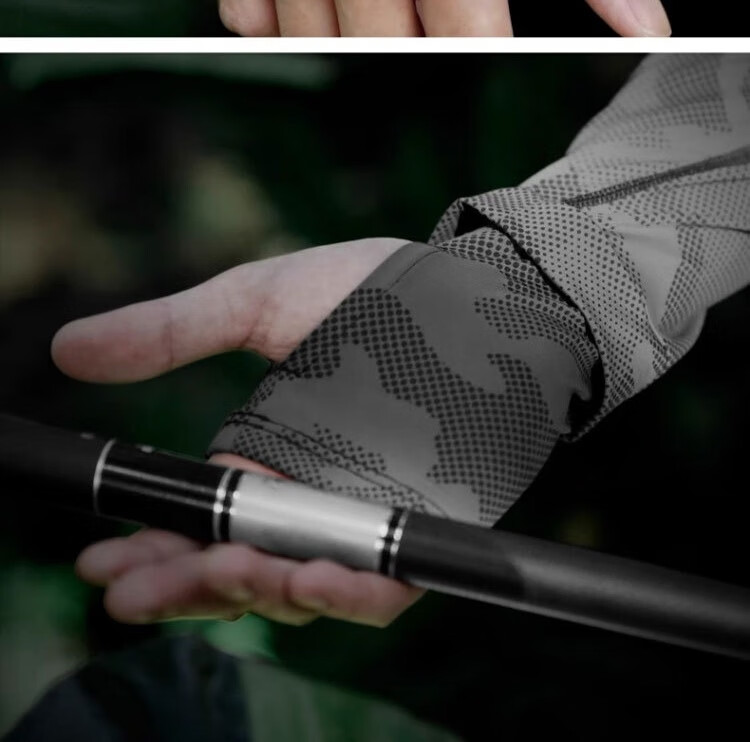 Yu Xiaoduo Sun Protection Sleeves Fishing UV Protection Arm Sleeves Outdoor Dark Gray (Camouflage) One Size 22