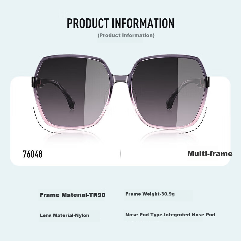 PARIM Large Frame Sunglasses for Women, High-End Trendy Look, Face-Slimming Effect, Polarized UV Protection, Sun Protection Glasses 74021