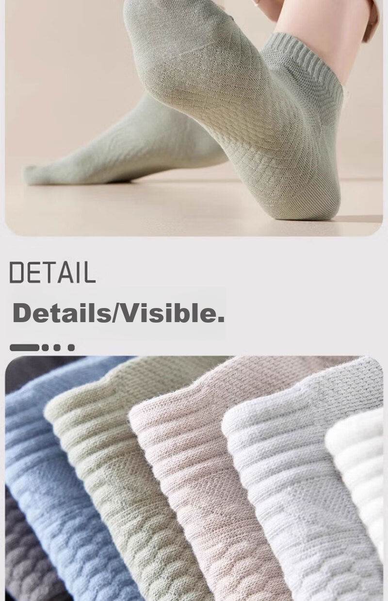 Mianmanman Men's Short Socks with Ear Loops, Summer Thin Black And White Antibacterial Deodorant Xinjiang Cotton Breathable Low-Cut Boat Socks, 10 Pairs 17