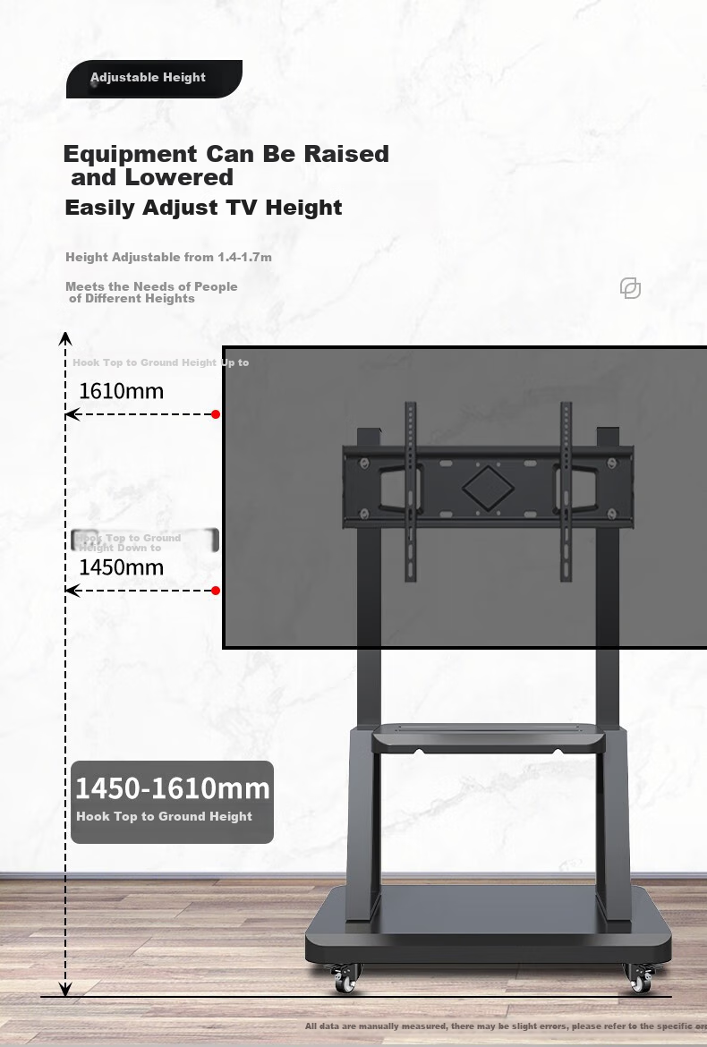 Beishi Mobile TV Stand (60-120 Inches) Universal Floor TV Mount Cart for Video Conferencing Display Screen Mobile Floor TV Stand without Upper Support 13