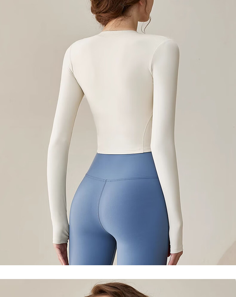 XUEXIMAN Yoga Top Jacket Women with Chest Pad Half Zipper Autumn Winter Slim Fit Long Sleeve Workout Pilates Fitness Apparel 14