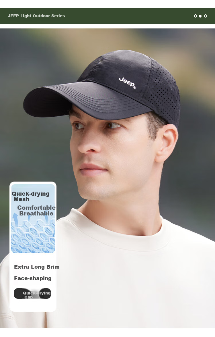 JEEP Baseball Cap for Men And Women, Summer Mesh Quick-Dry Sun Hat, Sports Casual Hiking Cap 16